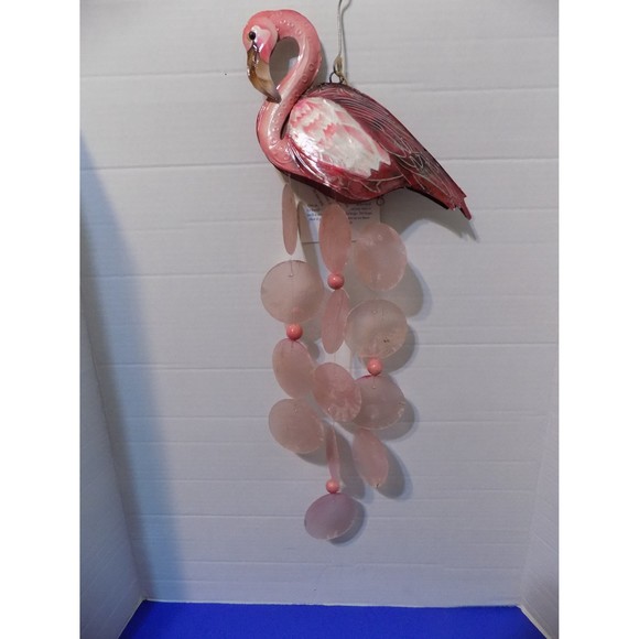 NEW Metal Flamingo Wind Chimes Figurine Philippines Home Decor Florida Souvenir - Picture 5 of 8
